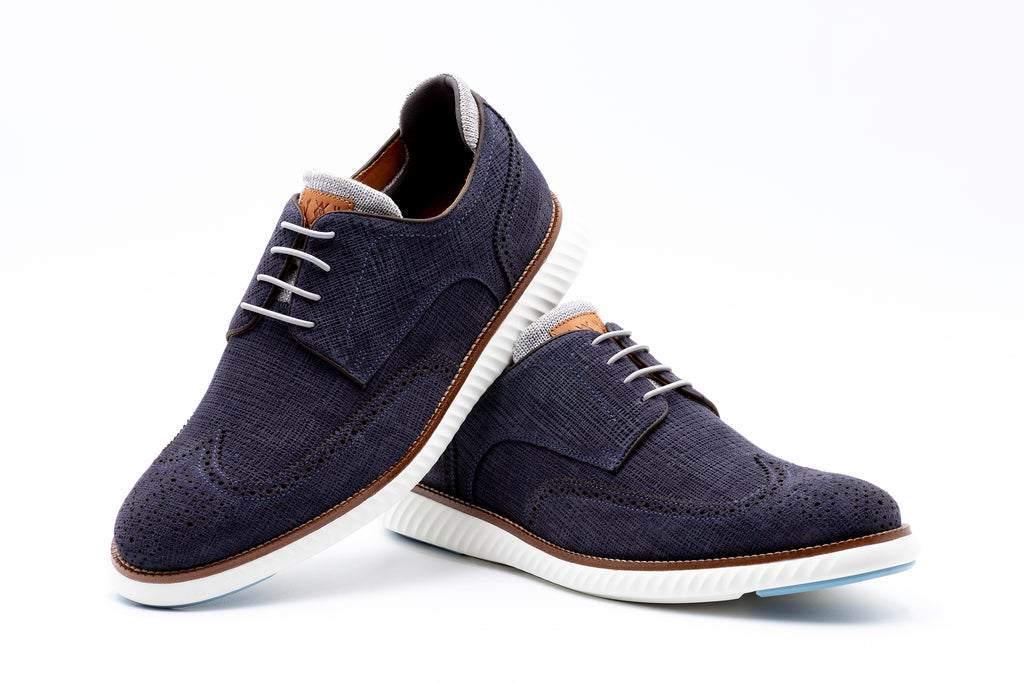 Countryaire Suede Wingtip - Navy