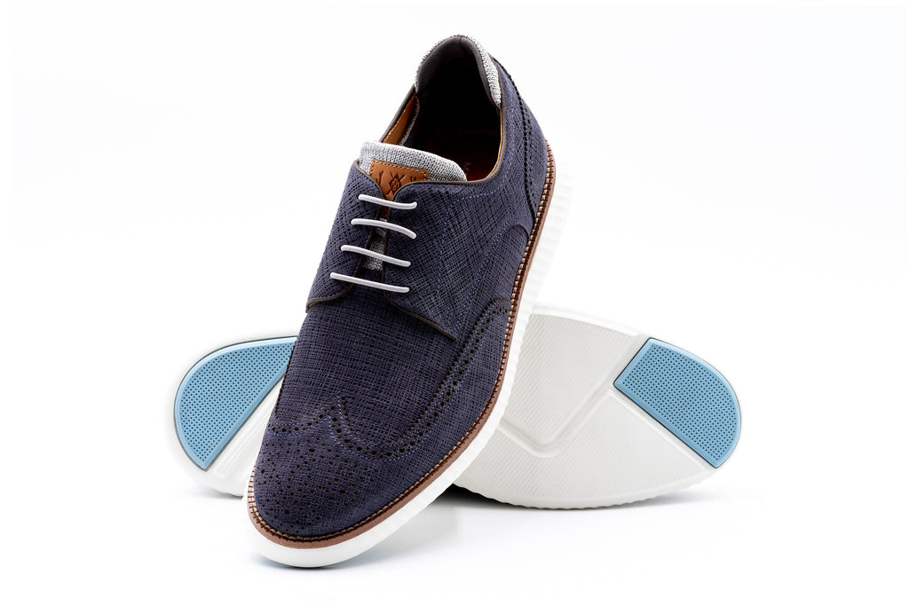 Countryaire Suede Wingtip - Navy