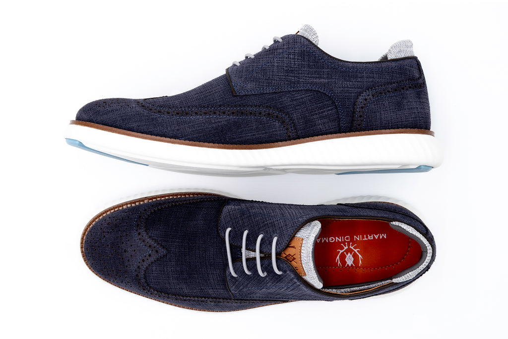 Countryaire Suede Wingtip - Navy