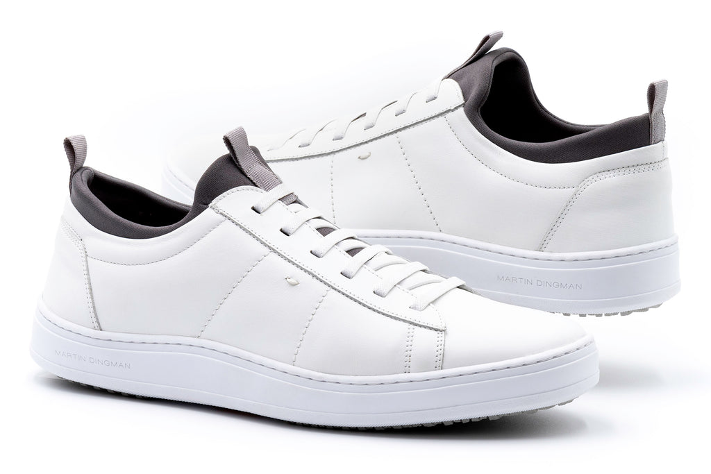 Cameron Tumbled Glove Leather Sneakers - White