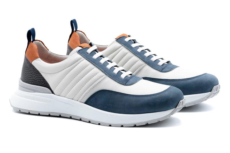 Dawson Glove Leather Sneakers - White/Marine