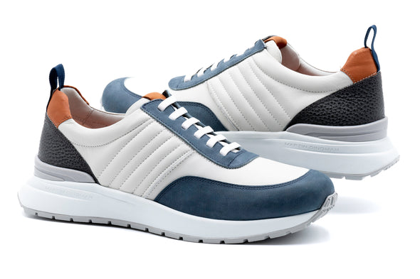 Dawson Glove Leather Sneakers - White/Marine