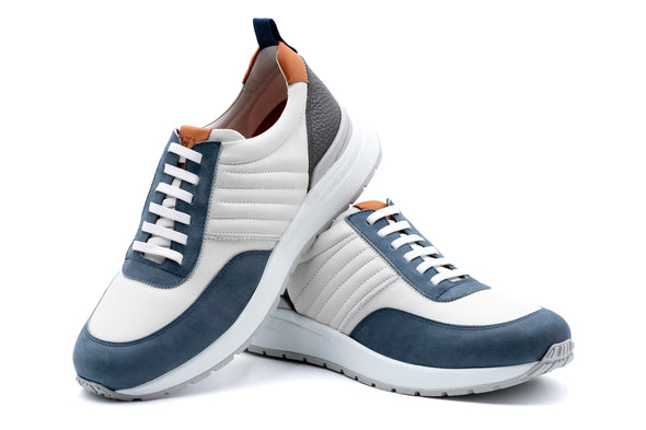 Dawson Glove Leather Sneakers - White/Marine
