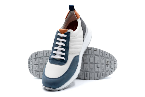 Dawson Glove Leather Sneakers - White/Marine