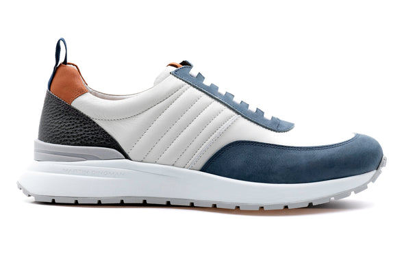 Dawson Glove Leather Sneakers - White/Marine