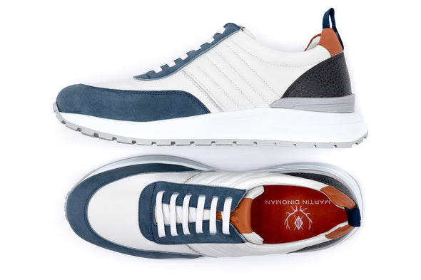Dawson Glove Leather Sneakers - White/Marine