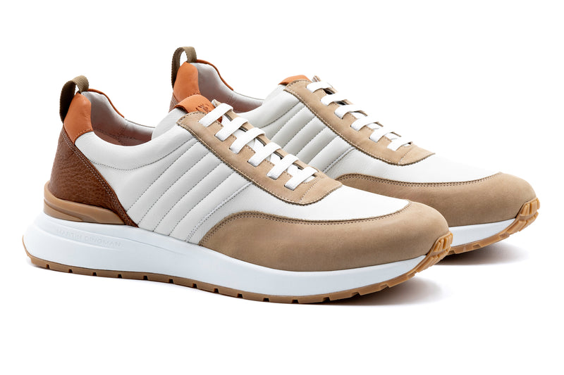 Dawson Glove Leather Sneakers - White/Sand