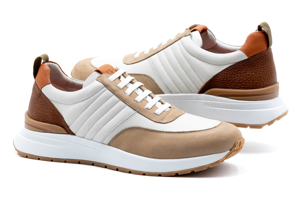 Dawson Glove Leather Sneakers - White/Sand