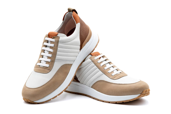 Dawson Glove Leather Sneakers - White/Sand