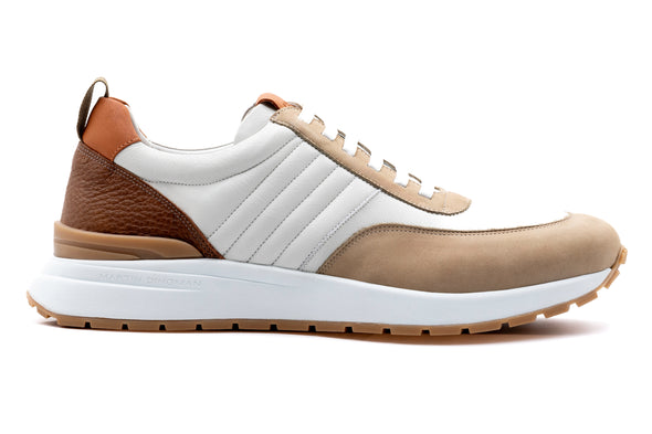 Dawson Glove Leather Sneakers - White/Sand