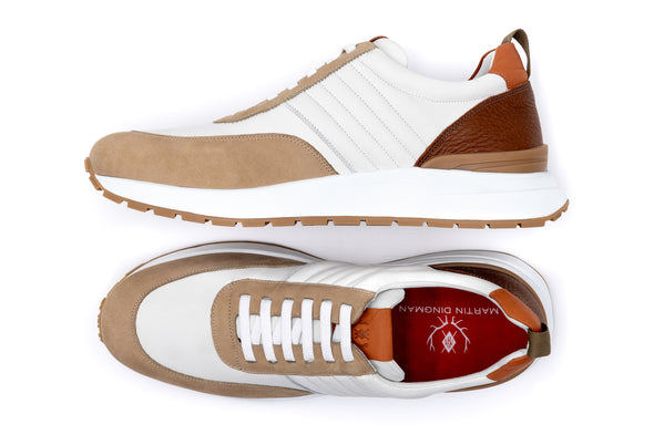 Dawson Glove Leather Sneakers - White/Sand