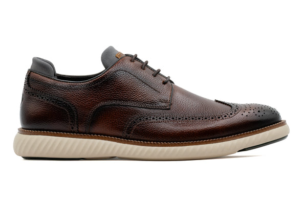 CountryAire Pebble Grain Leather Wingtip - Bourbon