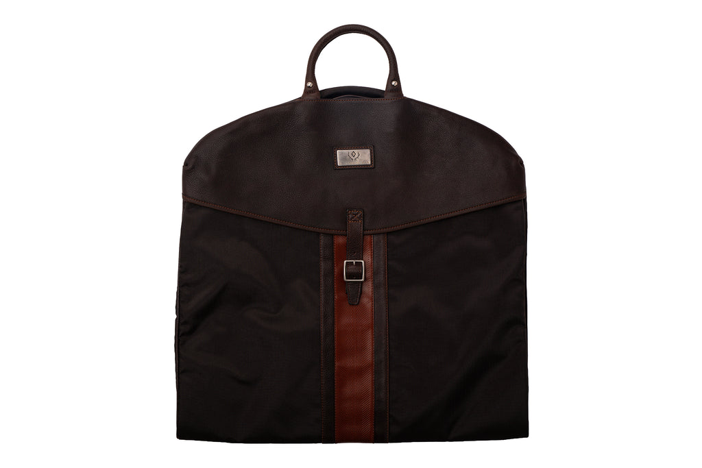 Rudyard Saddle Leather Coachman Garment Bag - Chocolate