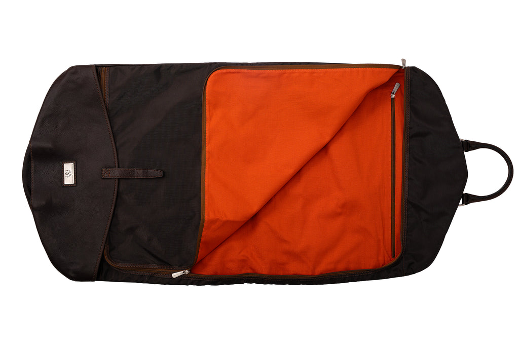 Rudyard Saddle Leather Coachman Garment Bag - Chocolate