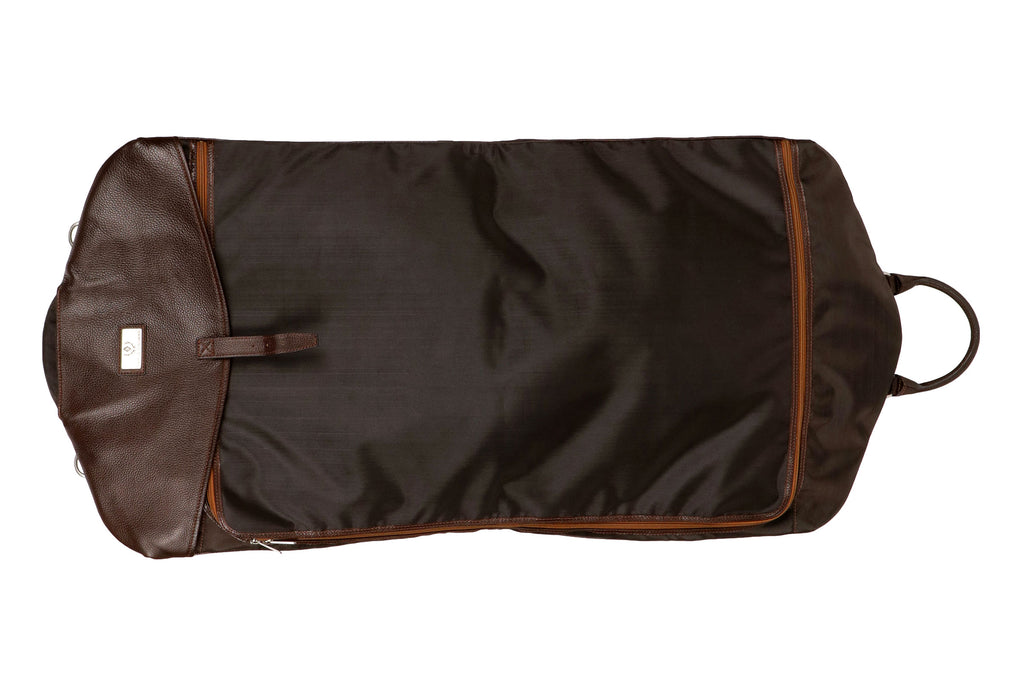 Rudyard Saddle Leather Coachman Garment Bag - Chocolate