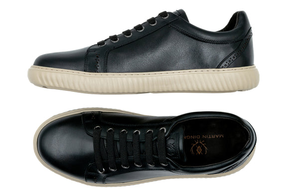 CountryAire Saddle Leather Sneaker - Black