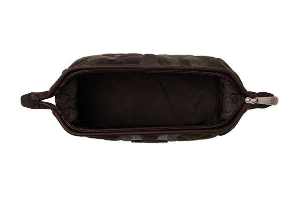 Field Waxed Cotton Shave Case - Green Camo
