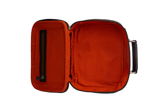 Rudyard Saddle Leather Journey Shave Case - Chocolate