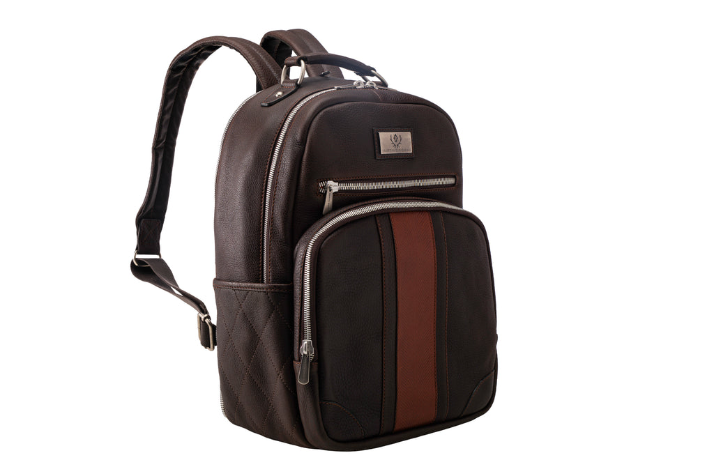 Rudyard Saddle Leather Globe Trotter Backpack - Chocolate