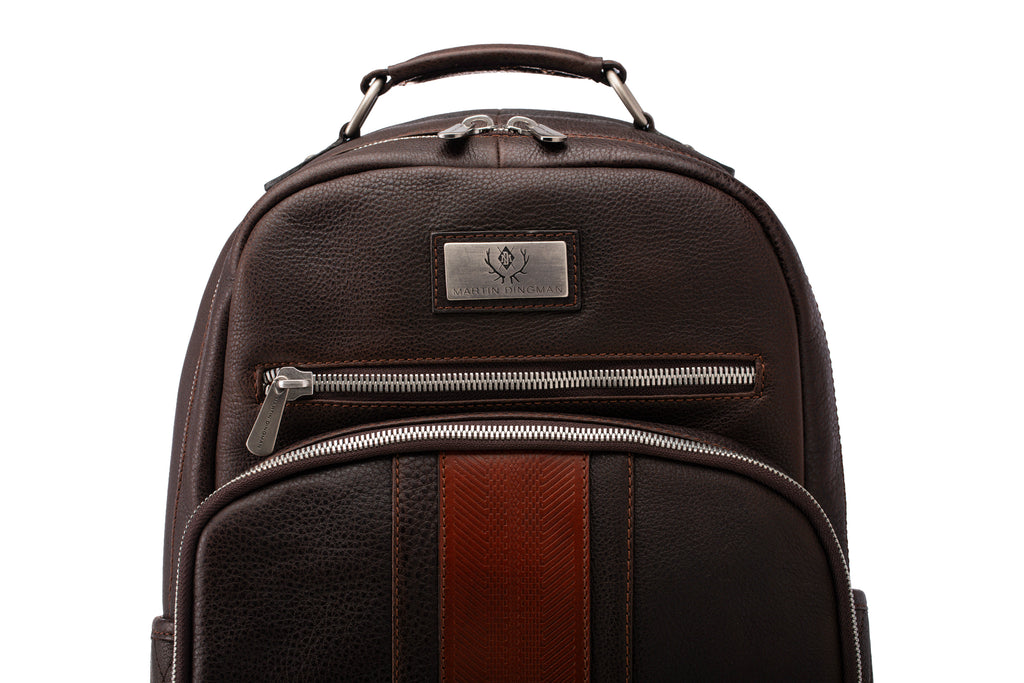 Rudyard Saddle Leather Globe Trotter Backpack - Chocolate