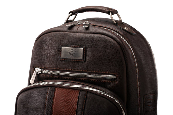 Rudyard Saddle Leather Globe Trotter Backpack - Chocolate