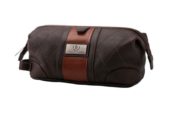 Rudyard Saddle Leather Lodge Shave Case - Chocolate