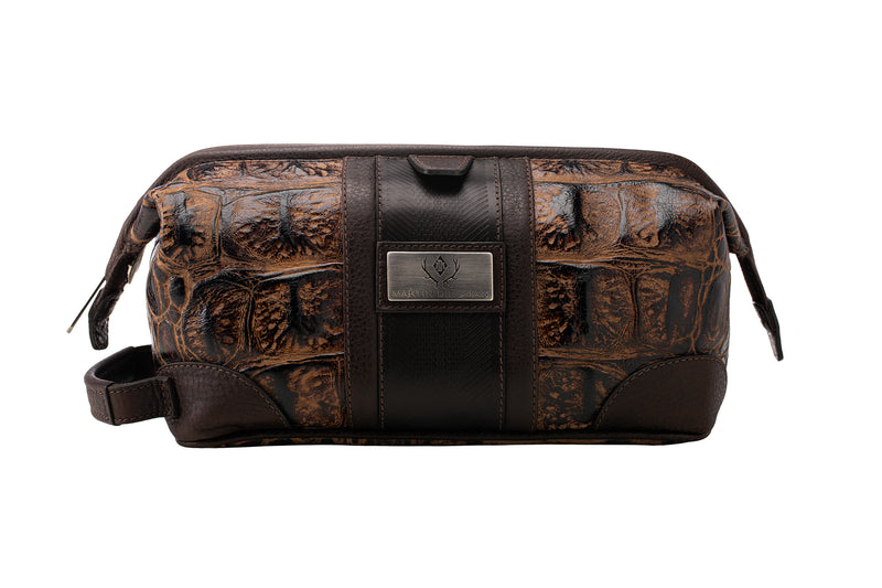 Safari Nile Crocodile Grain Shave Case - Burnt Pecan