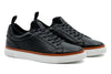 Harrison Tumbled Saddle Leather Sneakers - Black