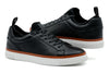 Harrison Tumbled Saddle Leather Sneakers - Black