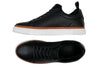 Harrison Tumbled Saddle Leather Sneakers - Black