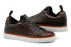 Harrison Tumbled Saddle Leather Sneakers - Walnut