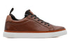 Harrison Tumbled Saddle Leather Sneakers - Chestnut