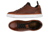 Harrison Tumbled Saddle Leather Sneakers - Chestnut