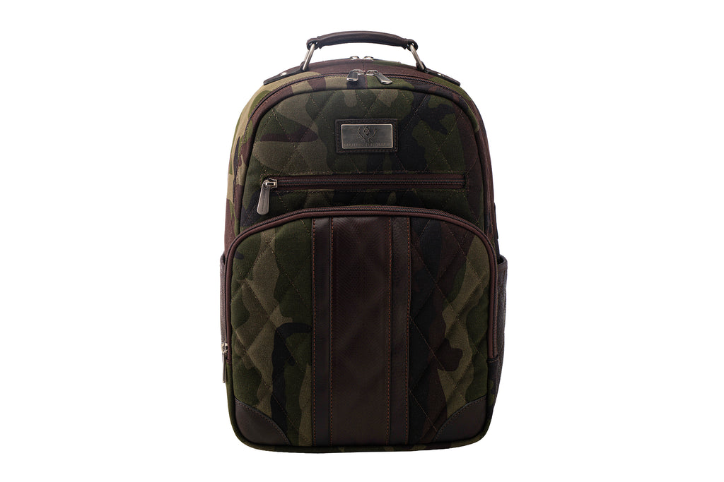 Field Waxed Cotton Backpack - Green Camo