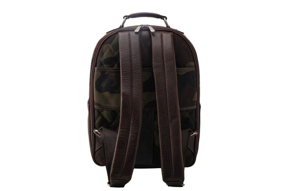 Field Waxed Cotton Backpack - Green Camo