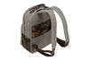 Back View of Woodland Quilted Oxford Canvas Backpack - Stone with Camo Saddle Leather Trim