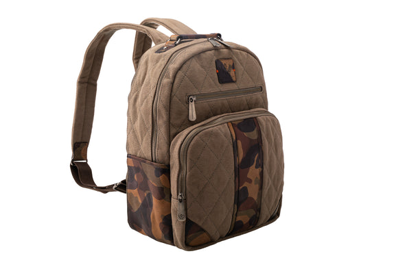 Woodland Quilted Oxford Canvas Backpack - River Rock