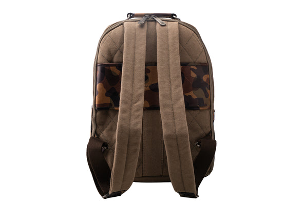 Woodland Quilted Oxford Canvas Backpack - River Rock