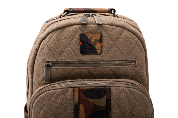 Woodland Quilted Oxford Canvas Backpack - River Rock