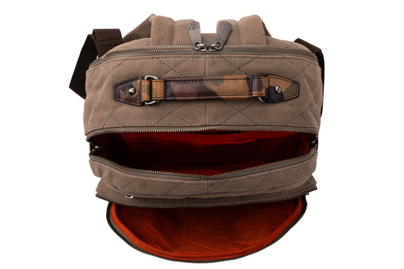 Woodland Quilted Oxford Canvas Backpack - River Rock