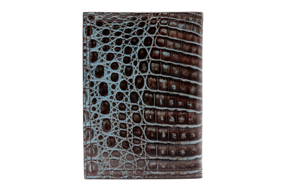 Jayden Genuine Crocodile Passport Hipster - Brown/Blue