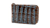 Jayden Hand Finished Glazed Genuine Crocodile Leather Credit Card Money Clip - Brown/Blue