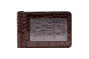 Anthony Alligator Grain Credit Card Money Clip - Brown