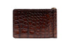 Anthony Alligator Grain Credit Card Money Clip - Brown