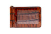 Anthony Alligator Grain Credit Card Money Clip - Chestnut