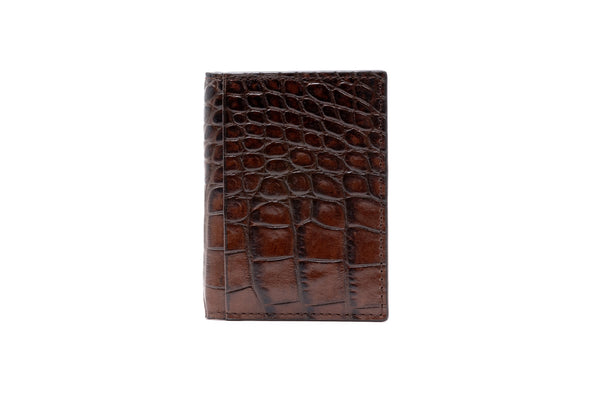 Anthony Alligator Grain ID Wallet - Brown