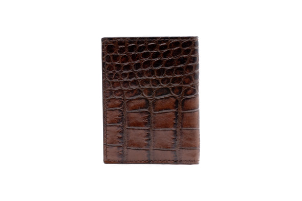 Anthony Alligator Grain ID Wallet - Brown