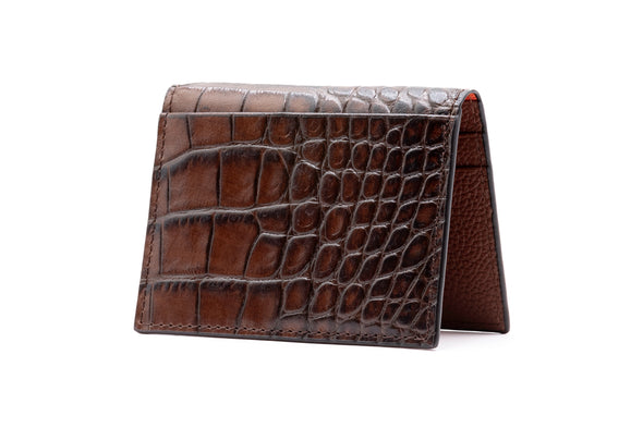 Anthony Alligator Grain ID Wallet - Brown