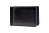 Edward Saddle Leather Credit Card Money Clip - Black