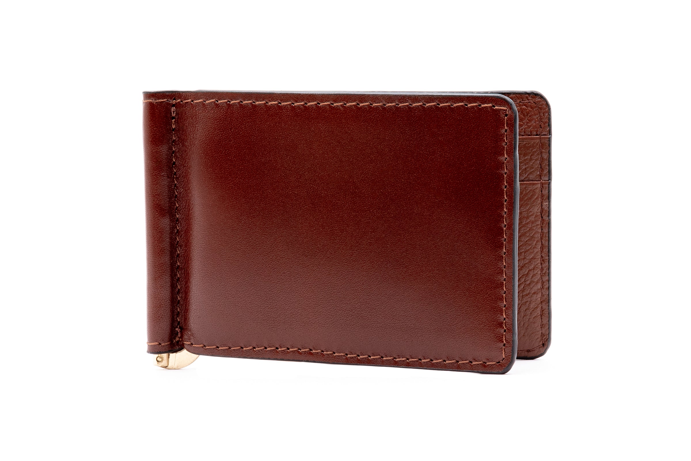 Edward Saddle Leather Credit Card Money Clip - Saddle Tan